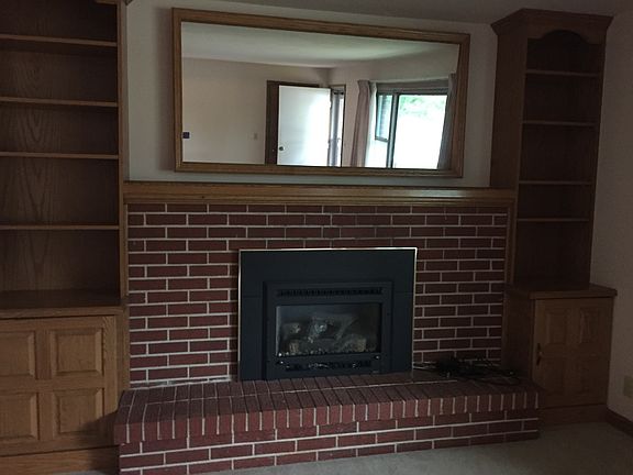 Brick fireplace