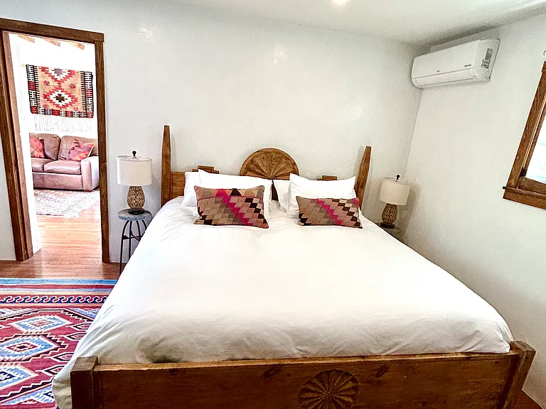 King size antique Mexican bedframe and premium hybrid mattress
