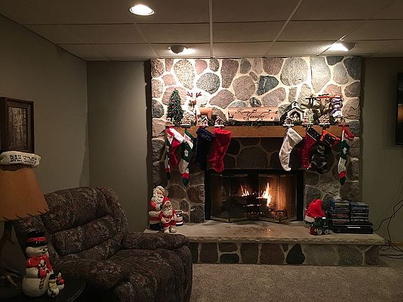 Lower level fireplace 