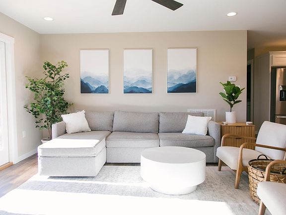 A meticulously decorated interior allows for a modern feel