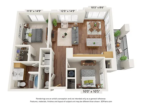 Floor plan Two Bedroom - B