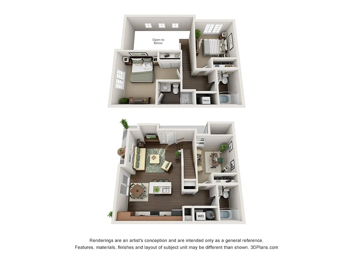 Floor plan Three Bedroom Three Bath