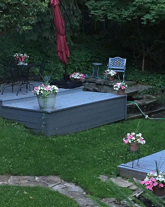 Side deck by the pond