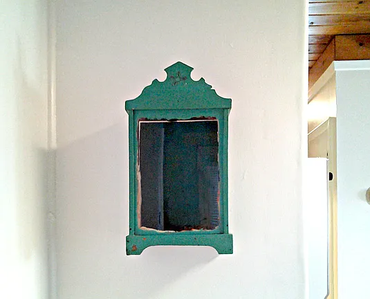 Antique "Saint box" in living room
