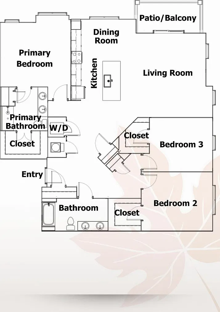 The Red Maple | 3 Bed 2 Bath | 1763-1775 sf | $2400 — Photo 2