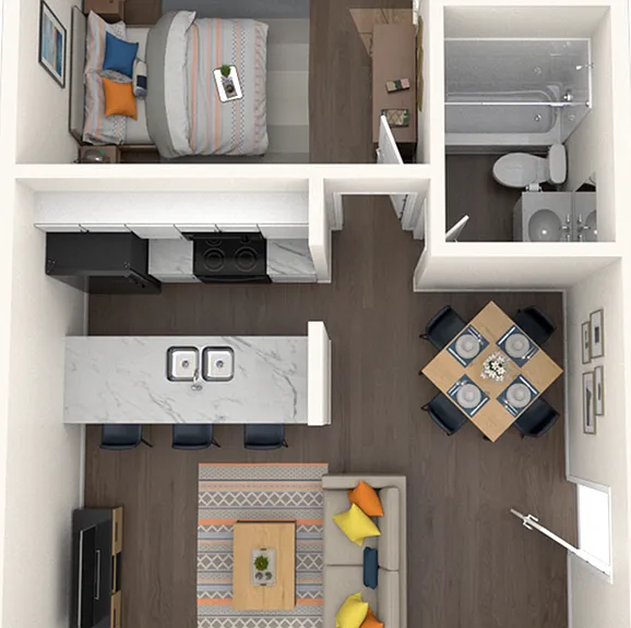 1 Bedroom, 1 Bath 1 Bedroom, 1 Bath