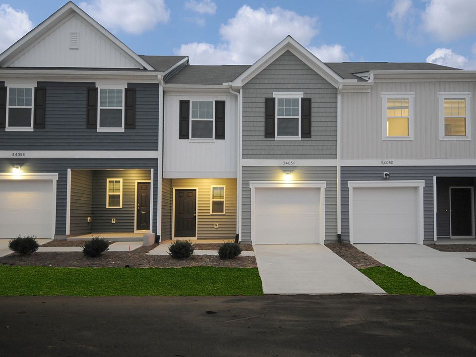 Front view of townhome