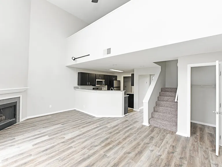 Living Room with Hardwood-Style Flooring