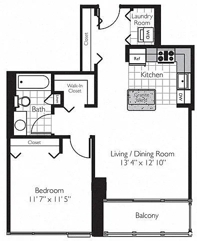 Floor plan ONE BEDROOM 06 - THE SHOREHAM