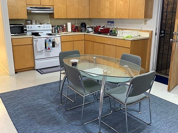 Shared kitchen and dining area