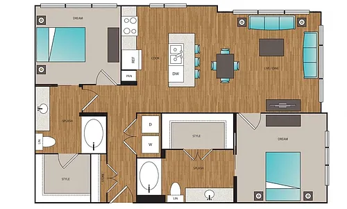 Floor plan Phase I 2x2 G