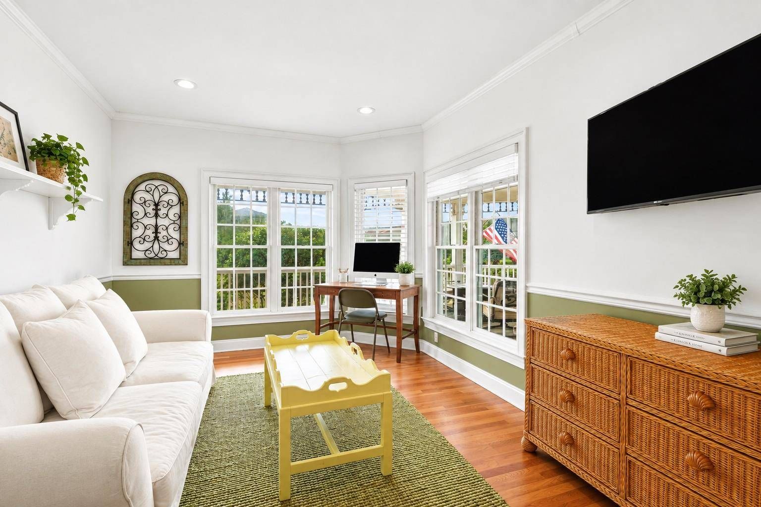  Relax in 1 of 2 separate living spaces 