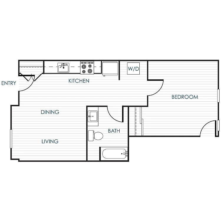 Floor plan 1-Bedroom 1-Bathroom Traditional Rowhome