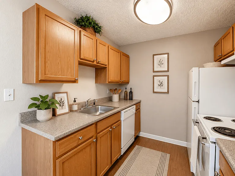 A Standard Kitchen at Greentree Village Apartments