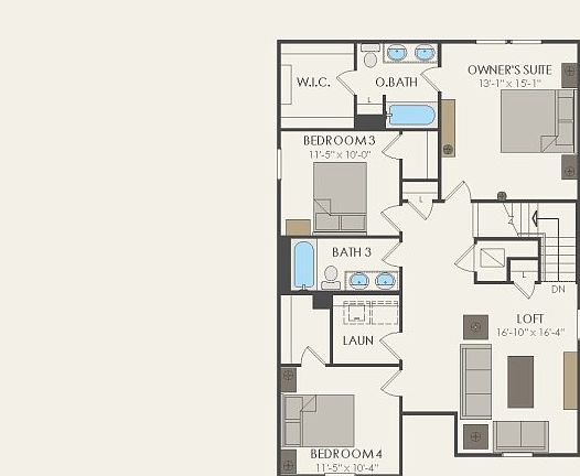 Second Floor 4 br 3 ba