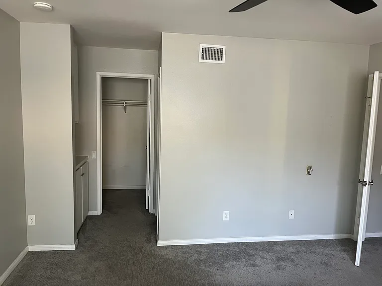 Walk in closet and private bathroom