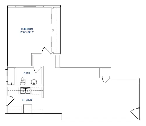 Floor plan Large 1 Bedroom
