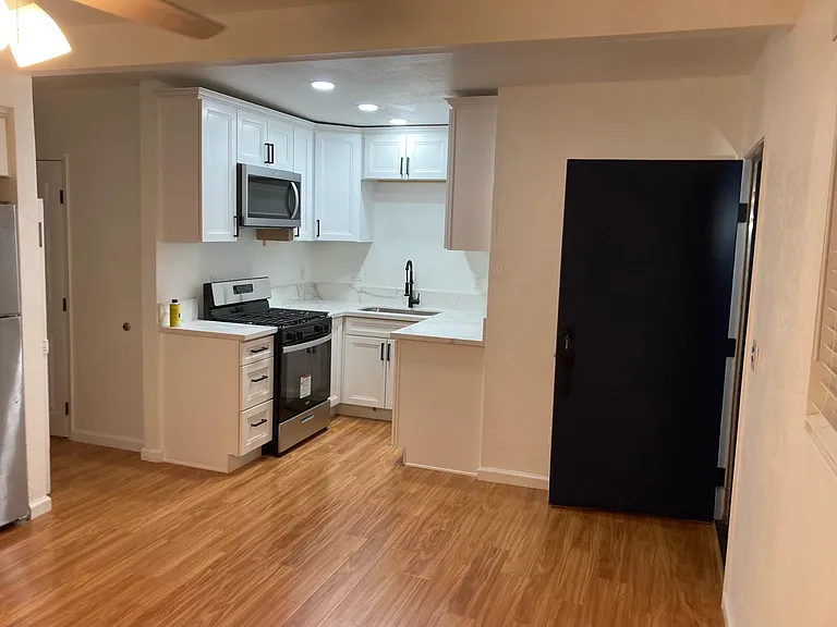 front door & kitchen
