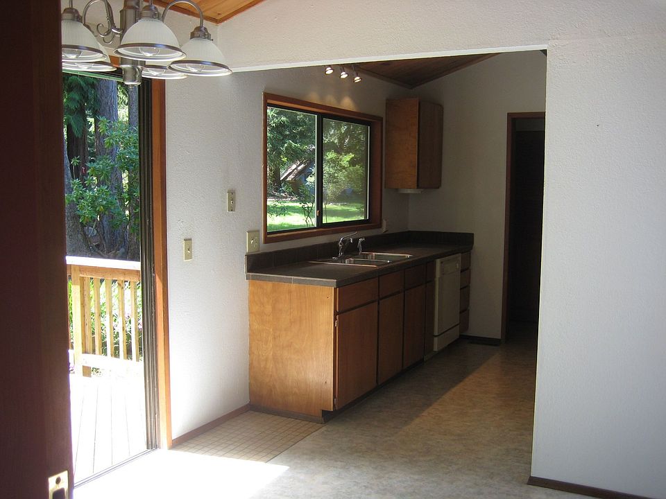 kitchen opening onto porch