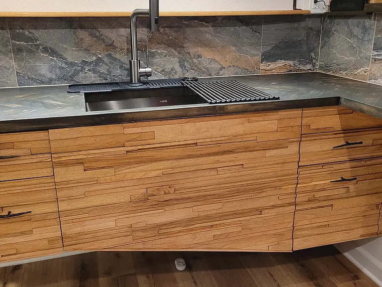 Functional Art, sustainably and carefully crafted floating kitchen.