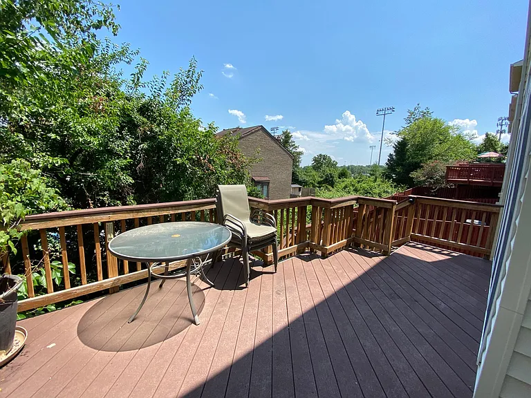 Deck from sitting area and also kitchen island