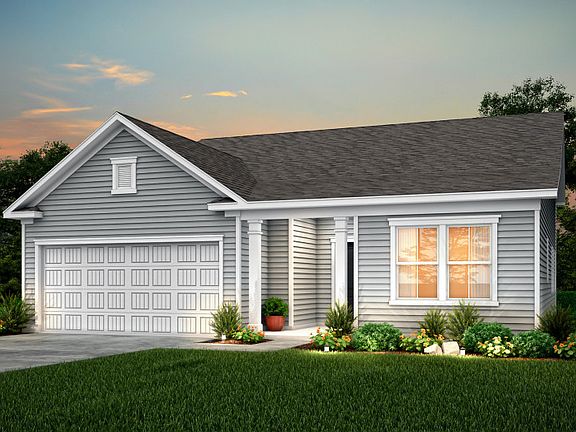 Bedrock new home Exterior LC2A with a double front window.