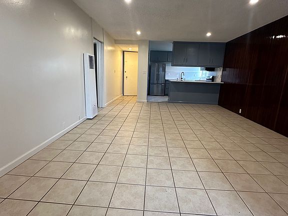 View of the living and dining room from patio.