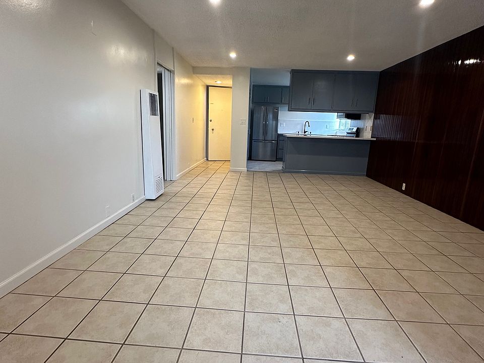 View of the living and dining room from patio.