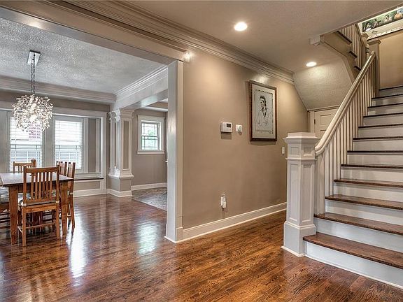 Beautiful entry with wood floors