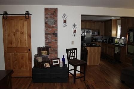 Living room into kitchen