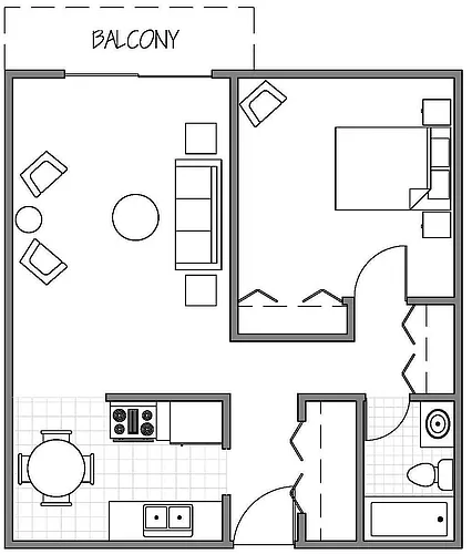 Floor plan 1 Bedroom