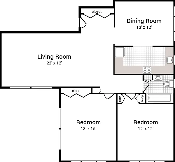 2 Bedroom | 1 Bathroom 2 Bedroom | 1 Bathroom
