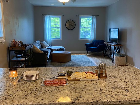 Living Room View from Kitchen Breakfast Counter