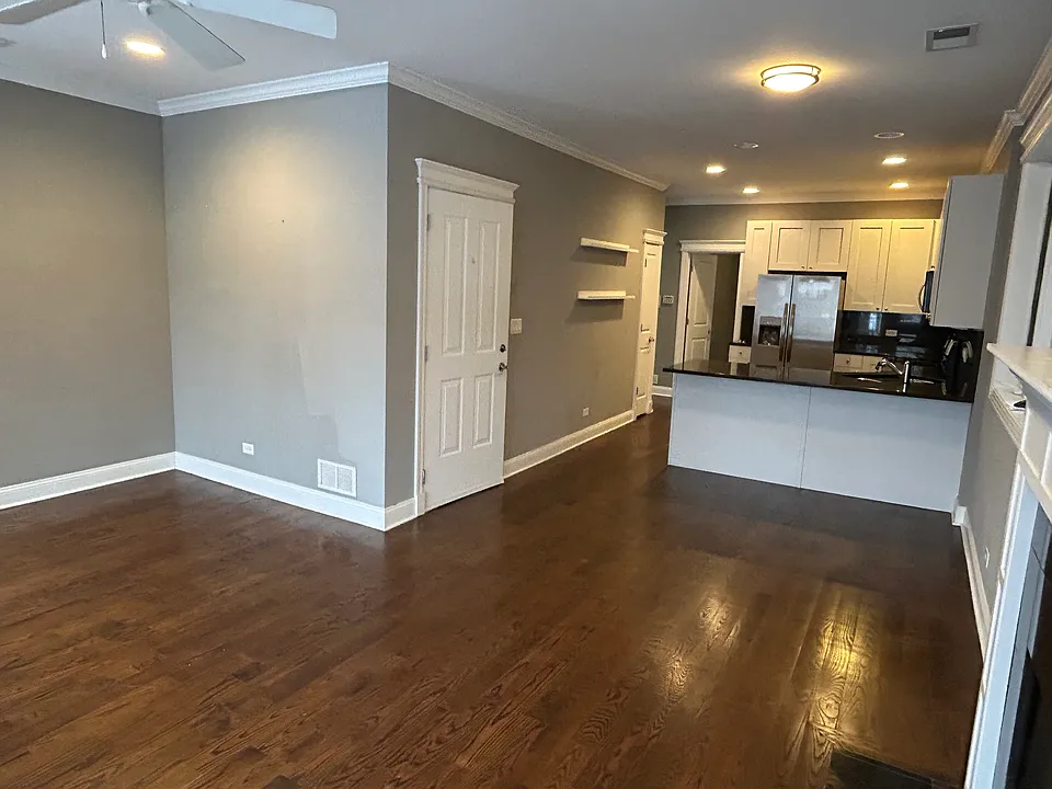 Living area and kitchen area