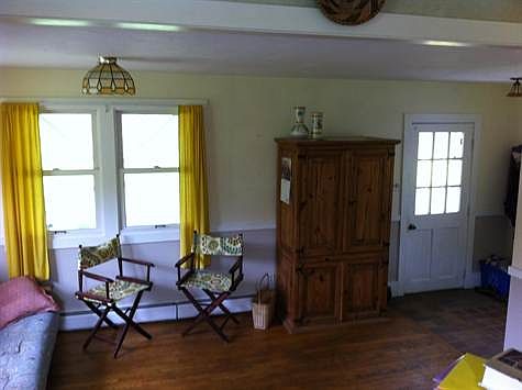 Sunken den off kitchen