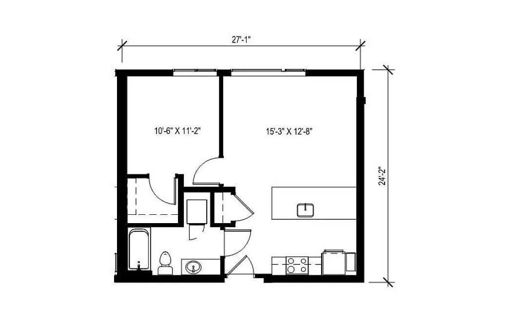 Floor plan 1 Bedroom - A18