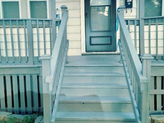 Front porch recently painted