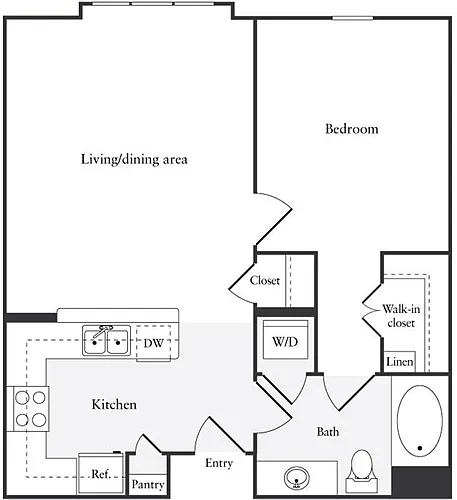 Floor plan 1 Bedroom A