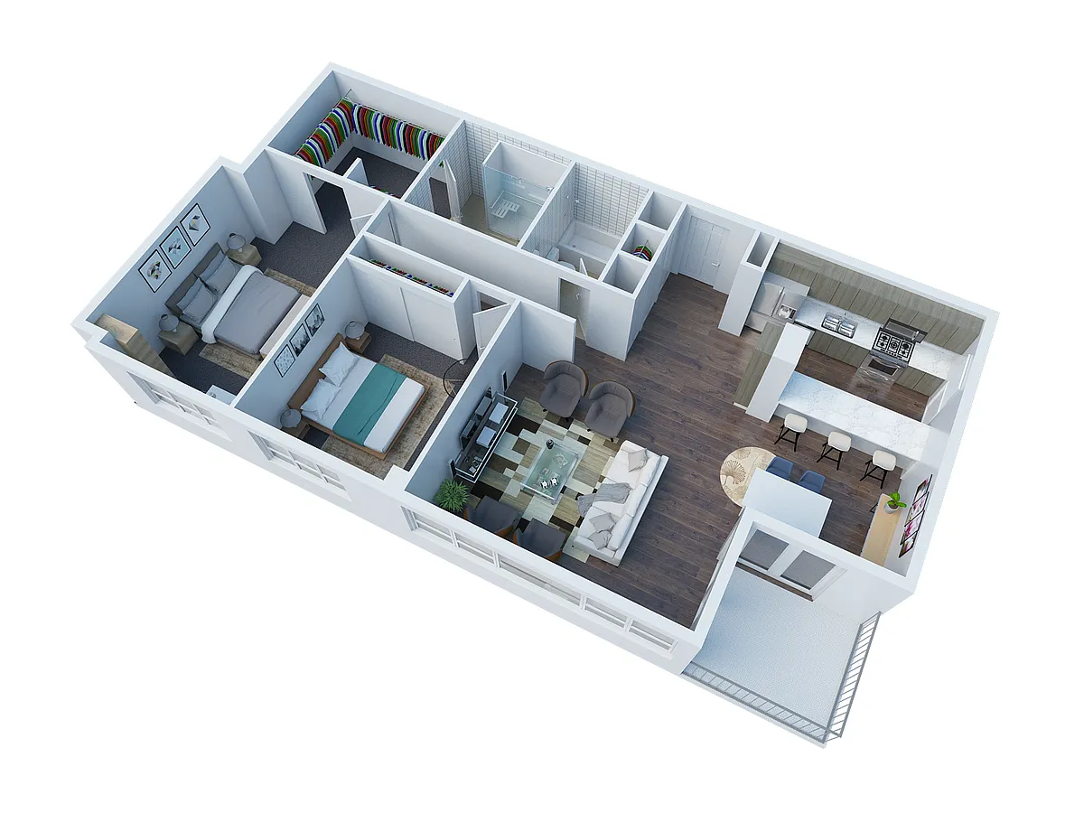 Floor plan Two Bedroom B-3