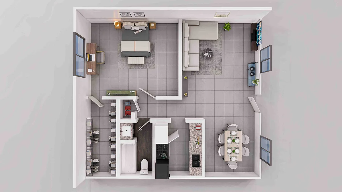 Floor plan 1X1-D