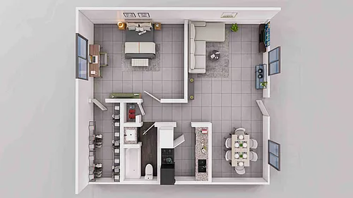 Floor plan 1X1-D