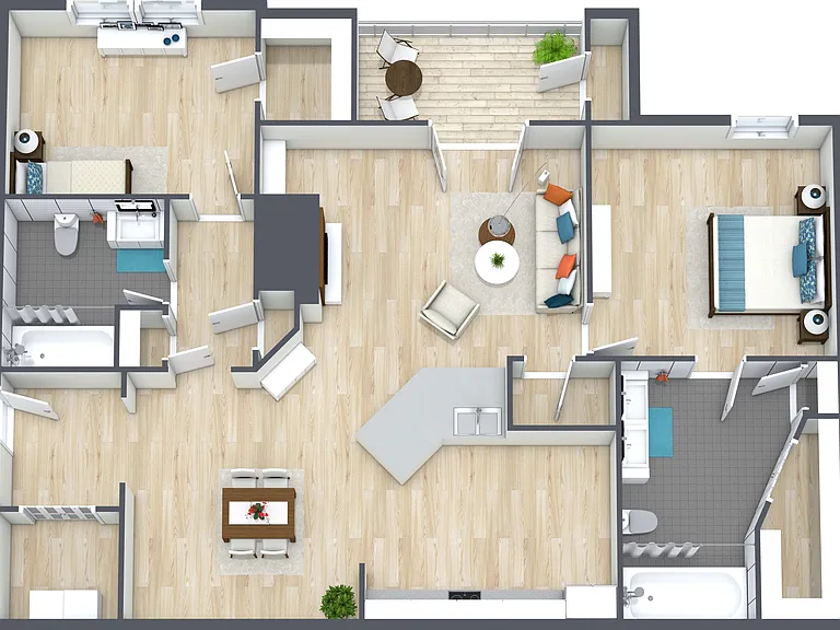 RAW Floor Plans - 3D - B2 - Image RAW Floor Plans - 3D - B2 - Image