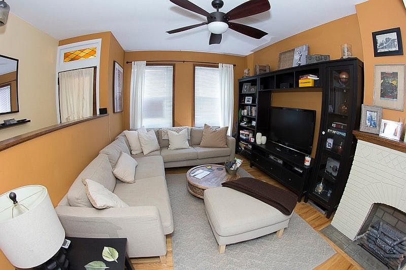 Living room (Sofa, ottoman, & TV not included)