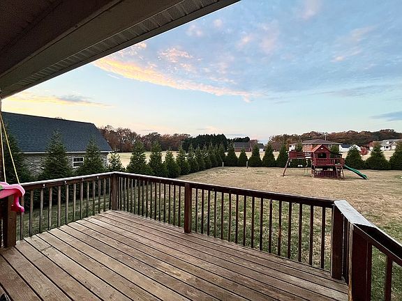 Back deck with yard view