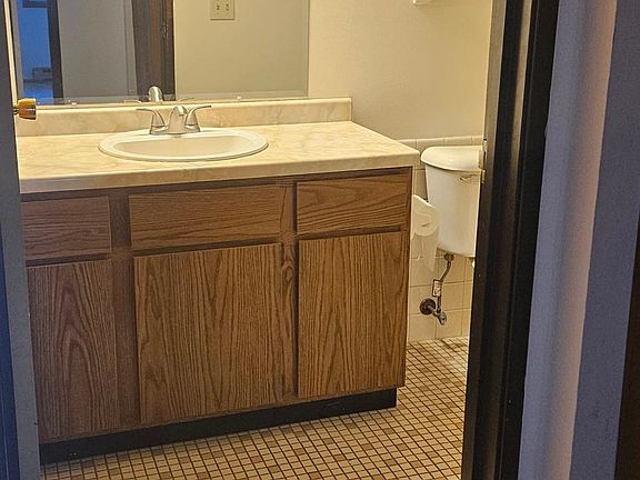 Bath with large vanity, new light fixture
