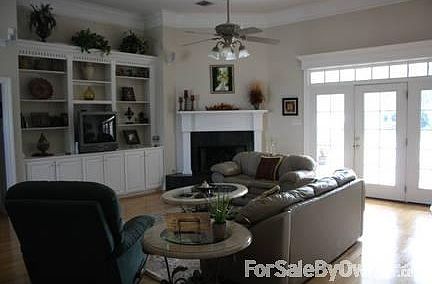 Open floor plan. Family room opens to patio.