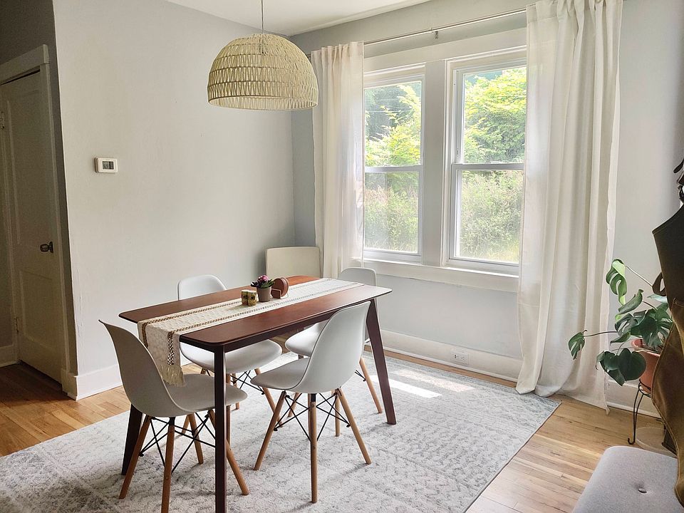 well-lit dining area