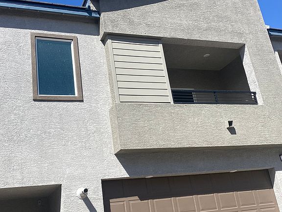 Garage and upstairs balcony