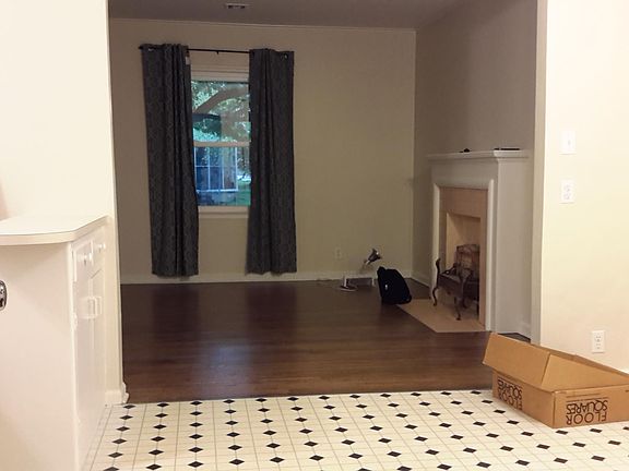 View of living room from dining area