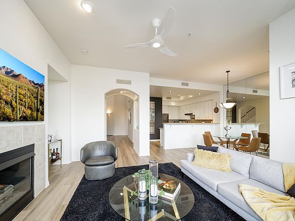 Cozy fireplace warms the first floor all winter